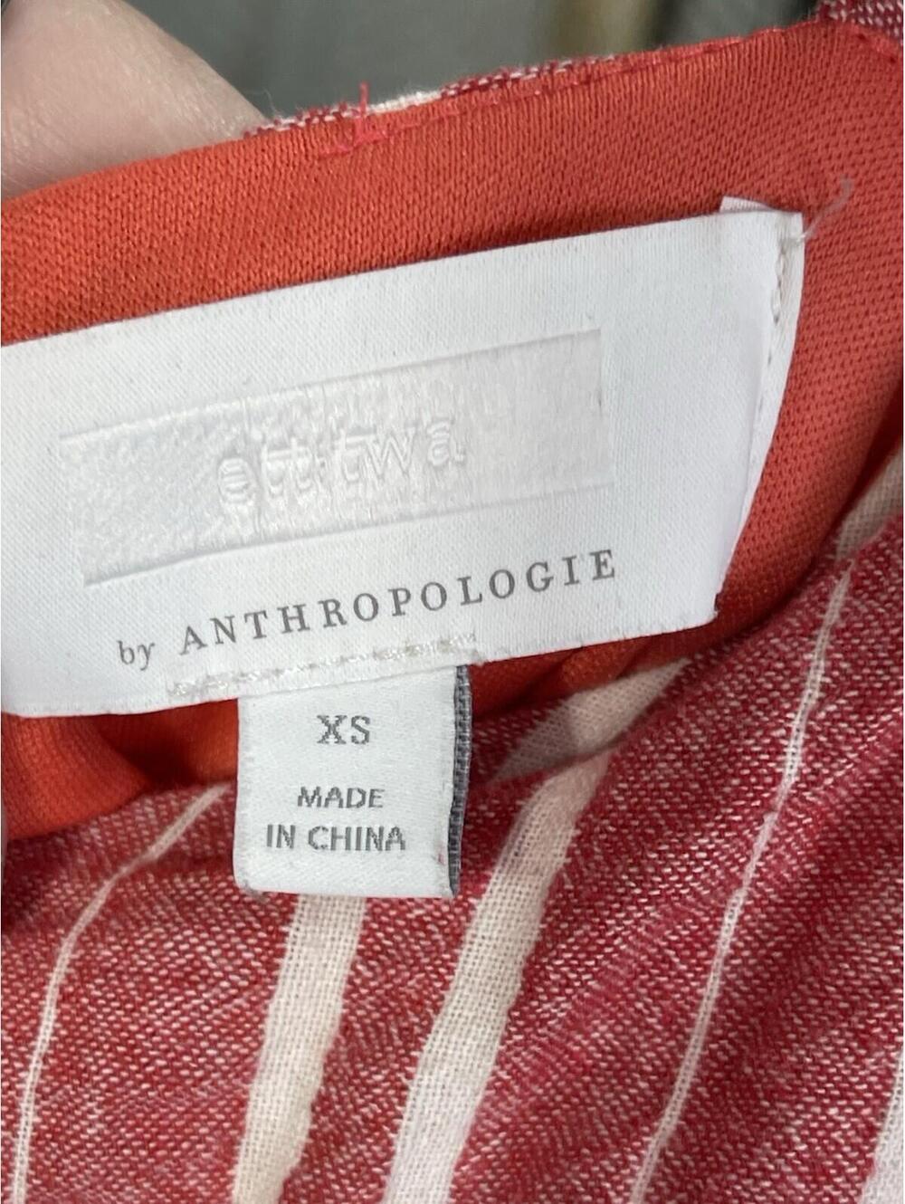 Anthropologie Ett:twa Robin Red Striped Cropped Wide Leg Jumpsuit Romper Size XS - Picture 6 of 7